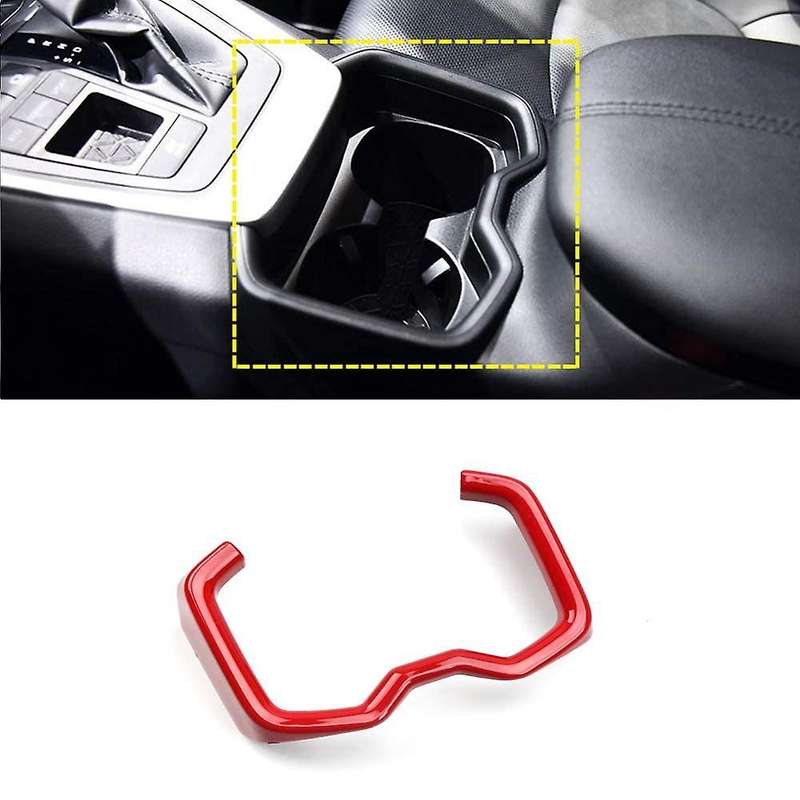 Gear Console Water Cup Frame Cover Trim Decoration for 2019 Car Interior Accessories ABS, Red
