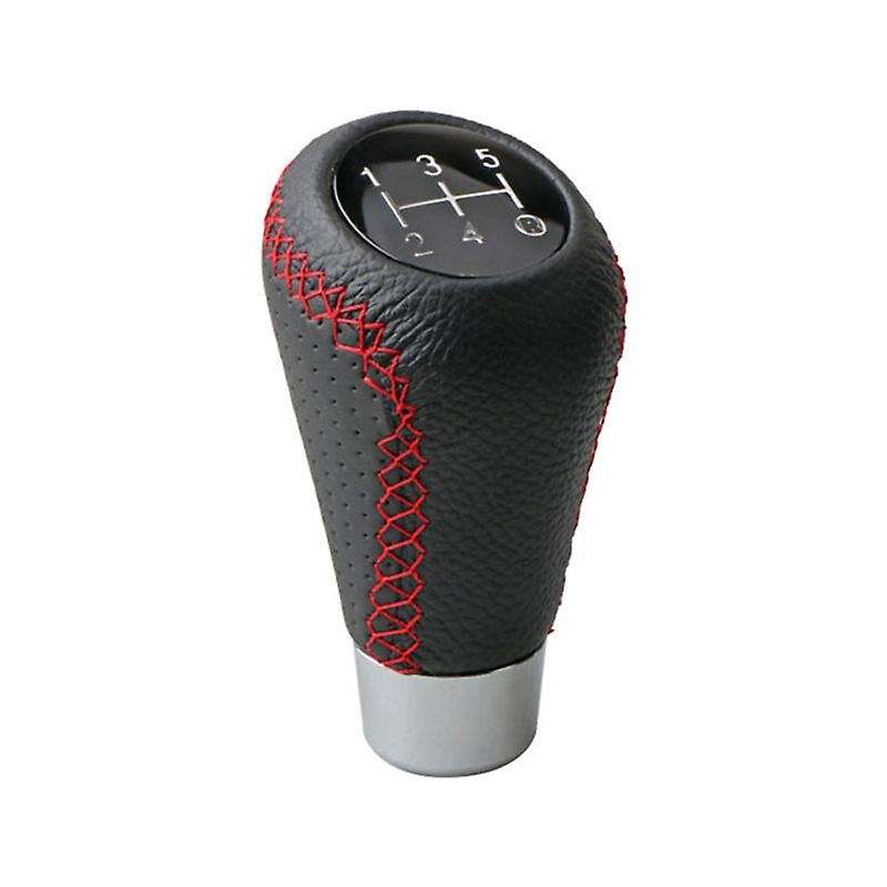 Gear Knob Shift Heads 5 Speed Leather Car Stick Shifter Knobs Universal for Most Manual Vehicles Bla