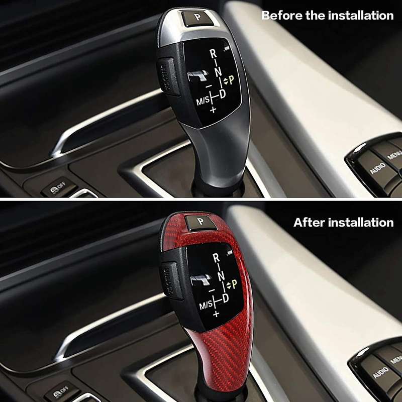 Gear Leaver Trim Carbon Fiber Gear Head Cap Sticker Interior for - F20 F22 F23 F30 F34 F35 2012-2018