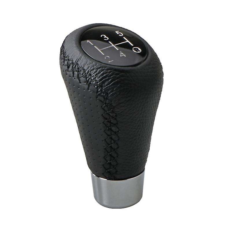 Gear Knob Shift Heads 5 Speed Leather Car Stick Shifter Knobs Universal for Most Manual Vehicles Bla