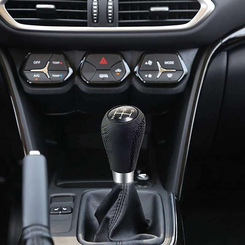Gear Knob Shift Heads 5 Speed Leather Car Stick Shifter Knobs Universal for Most Manual Vehicles Bla