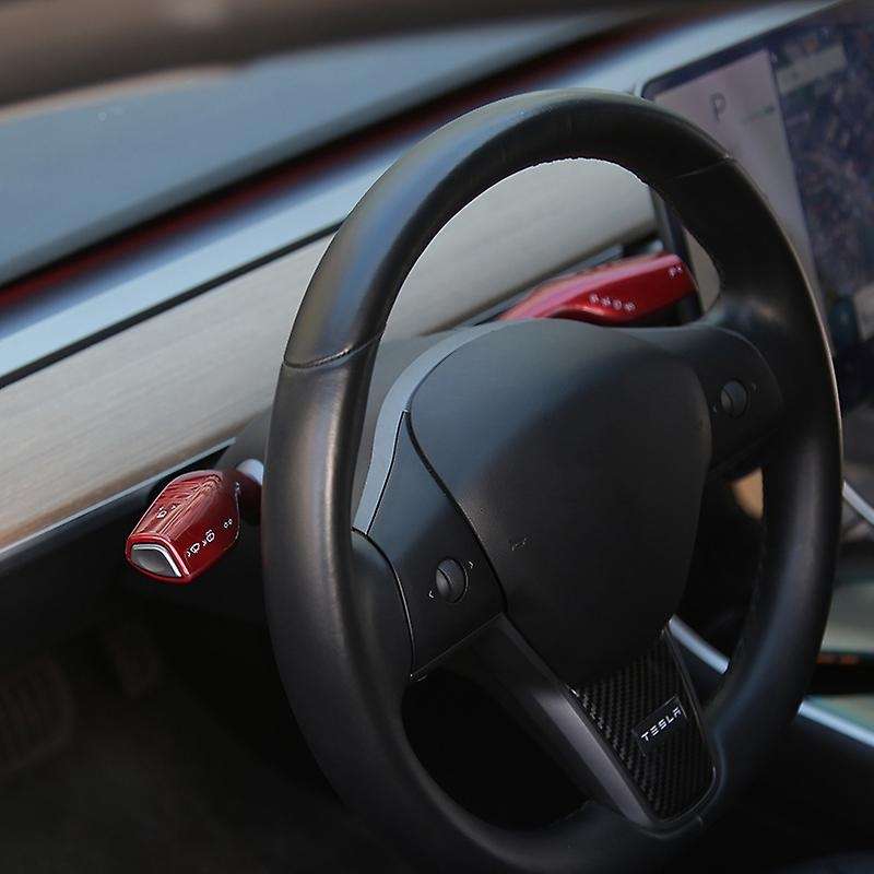 Gear Shift Cover Steering Wheel Accessories ABS Interior Decorative Frame for Model 3/Y 2017-2021 Re