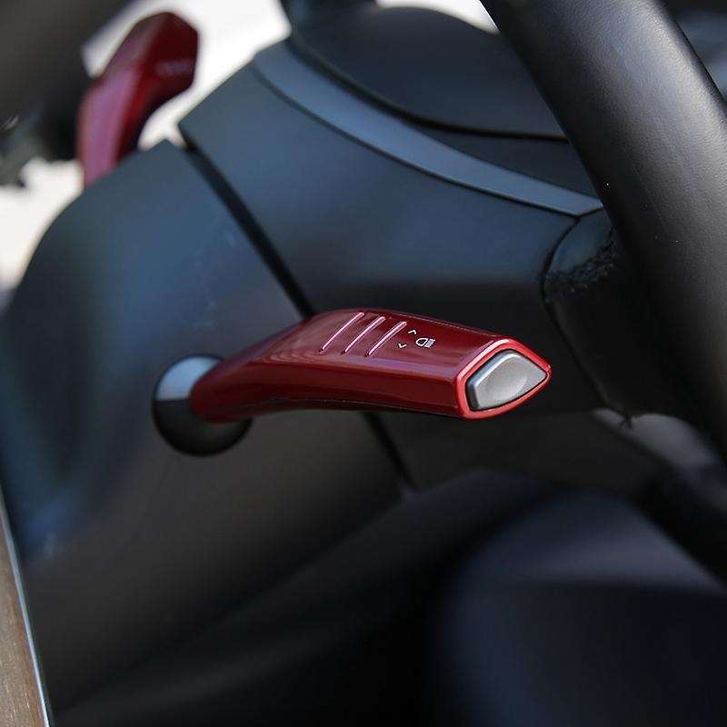 Gear Shift Cover Steering Wheel Accessories ABS Interior Decorative Frame for Model 3/Y 2017-2021 Re