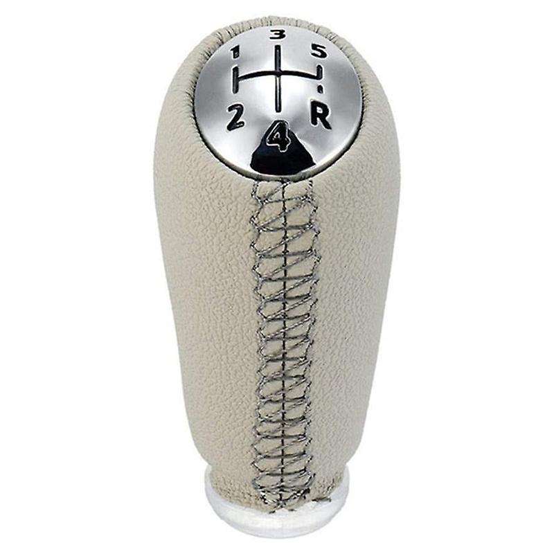 Gear Shift Knob 5Speed Leather MT Gear Shifter Pen Head Ball Beige for II MK2 Scenic 2 3 III MK3