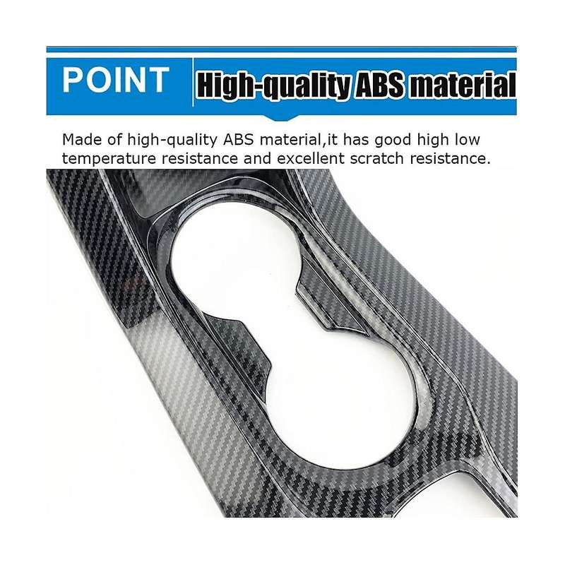 Gear Shift Knob Console Panel Trims Cover Cup Holder Sticker Accessories for 2020-2022, Abs Carbon