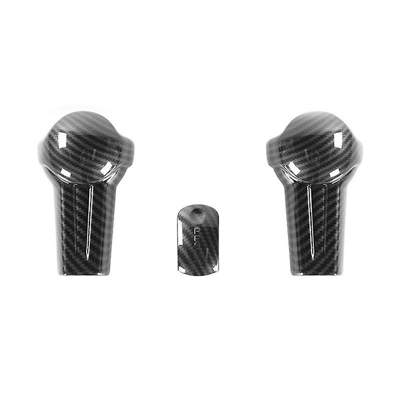 Gear Shift Knob Cover Kit Trim ABS for 2015 2016 2017 2018 2019 (Carbon Fiber)