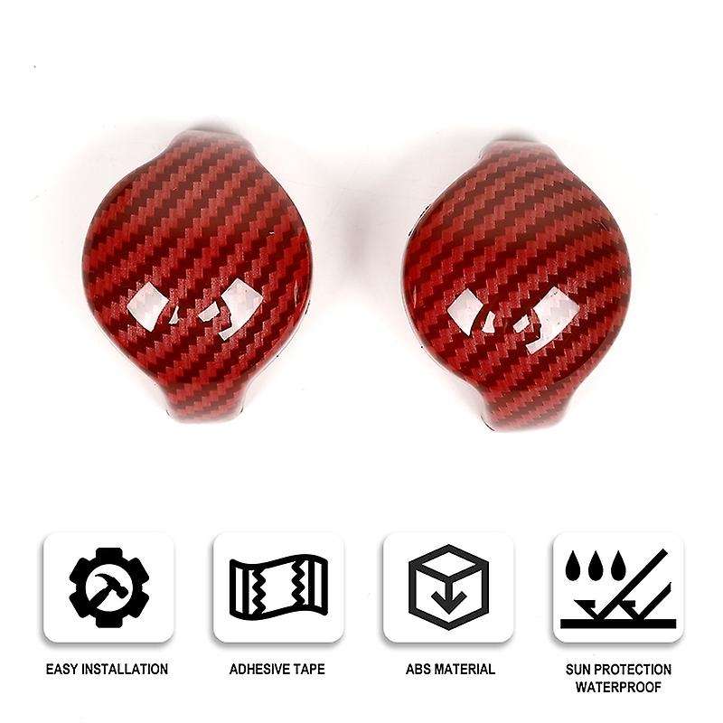 Gear Shift Knob Cover Trim for 2015 2016 20217 2018 2019 2020 Interior Accessories (Red Carbon Fiber