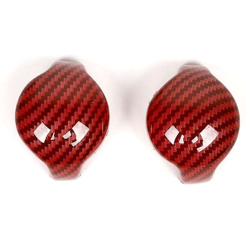 Gear Shift Knob Cover Trim for 2015 2016 20217 2018 2019 2020 Interior Accessories (Red Carbon Fiber