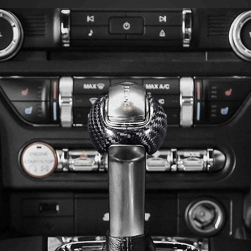 Gear Shift Knob Cover Trim for 2015 2016 20217 2018 2019 2020 Interior Accessories (Carbon Fiber)