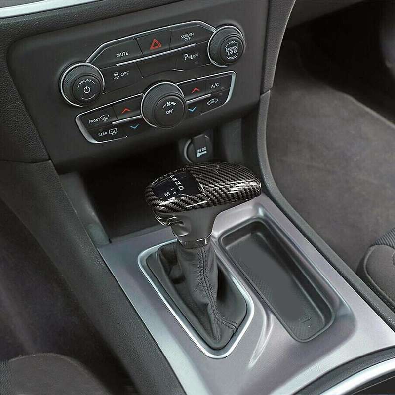 Gear Shift Knob Covers Head Trim ABS for Charger 2015-2020 Durango 2018-2020 (Carbon Fiber)