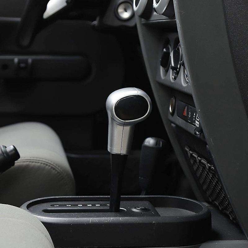 Gear Shift Knob Handle Cover ABS Interior Accessories for 2007-2010 JK JKU Sport X Silver