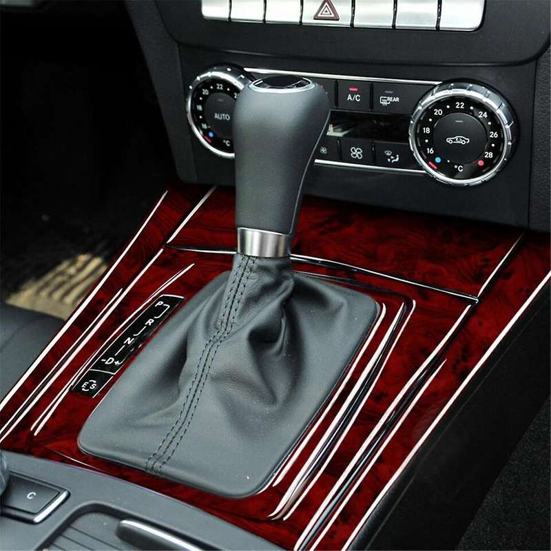 Gear Shift Panel Cover Kit Red Wood Grain for C-Class W204 2007-13