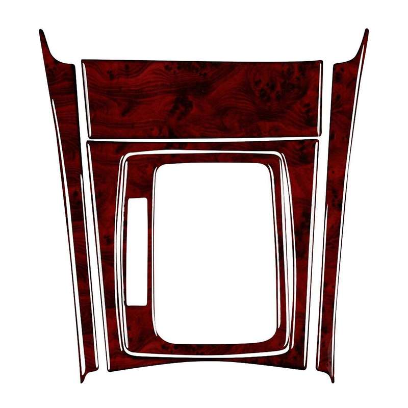 Gear Shift Panel Cover Kit Red Wood Grain for C-Class W204 2007-13