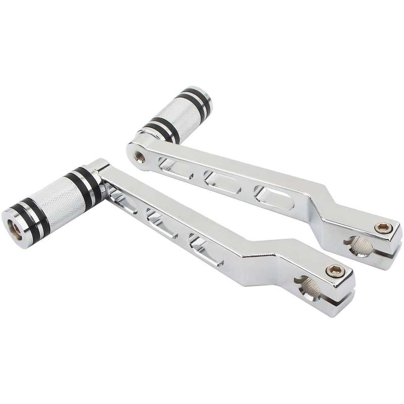 Gear Shift Lever Shifter Pegs Heel/Toe Silver Aluminum for Softail FLST Touring Road Glide