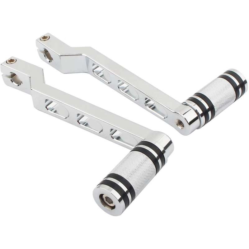 Gear Shift Lever Shifter Pegs Heel/Toe Silver Aluminum for Softail FLST Touring Road Glide