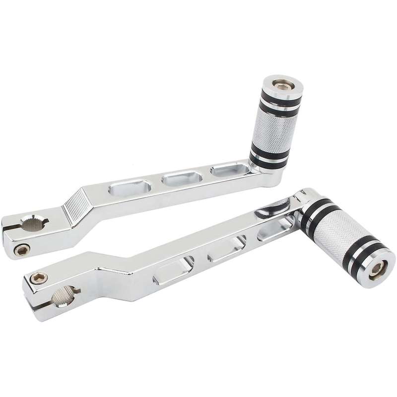 Gear Shift Lever Shifter Pegs Heel/Toe Silver Aluminum for Softail FLST Touring Road Glide