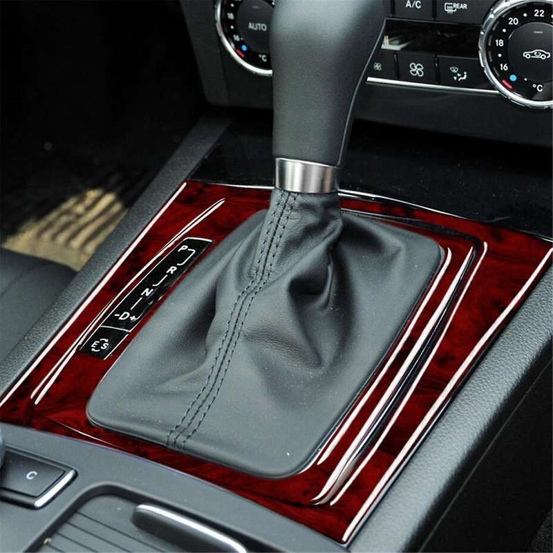 Gear Shift Panel Cover Trim for C Class W204 2007-2013 Red Wood Grain