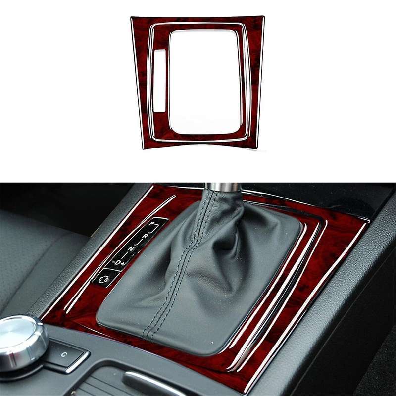 Gear Shift Panel Cover Trim for C Class W204 2007-2013 Red Wood Grain