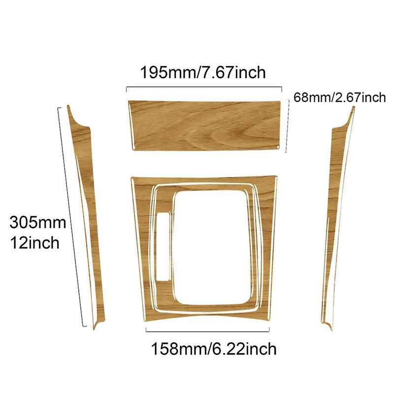 Gear Shift Panel Cover Yellow Wood Grain for C-Class W204 07-13