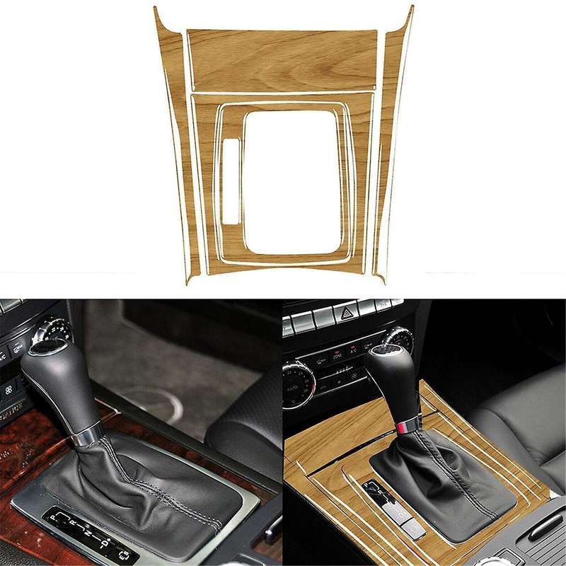 Gear Shift Panel Cover Yellow Wood Grain for C-Class W204 07-13