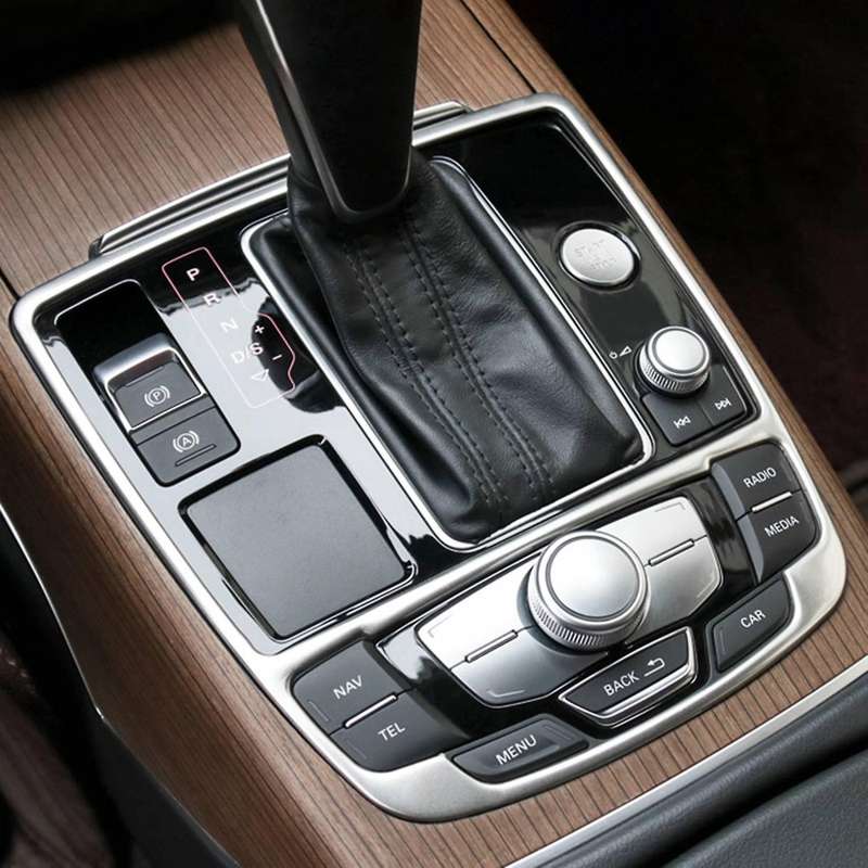 Gear Shift Panel Trim Frame Decorative Stickers for - A6 C7 A7 2012-2017 Car Accessories
