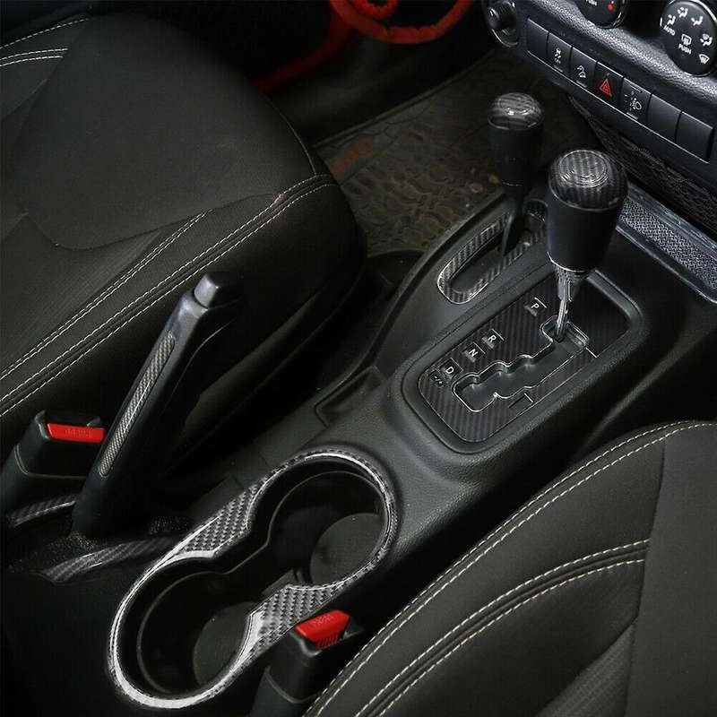 Gear Shift Trim Cover Kit Interior Accessories for Wrangler JK JKU 2011-2017 ABS Carbon Fiber 8PCS