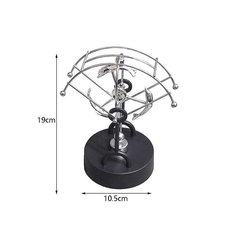 Gemstone-shaped Wrought Iron Office Ornaments Rotating Dolphin Perpetual Motion Instrument Crafts