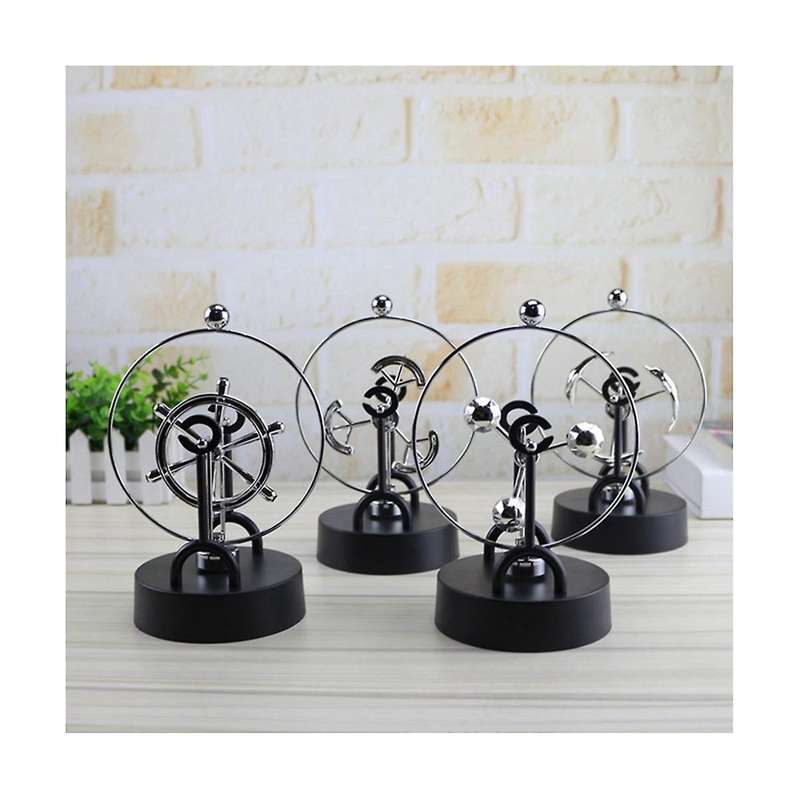 Gemstone-shaped Wrought Iron Office Ornaments Rotating Dolphin Perpetual Motion Instrument Crafts