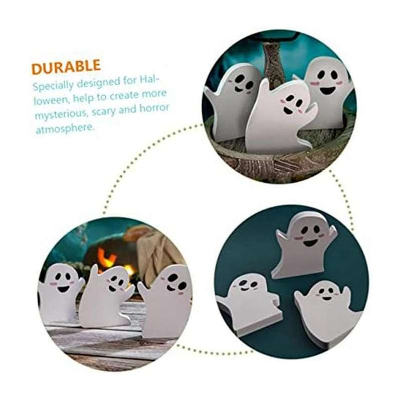 Ghost Wooden Board Ornaments Desktop Decor Dining Room-decor for Tabletop Ghost Sign Haunted House T
