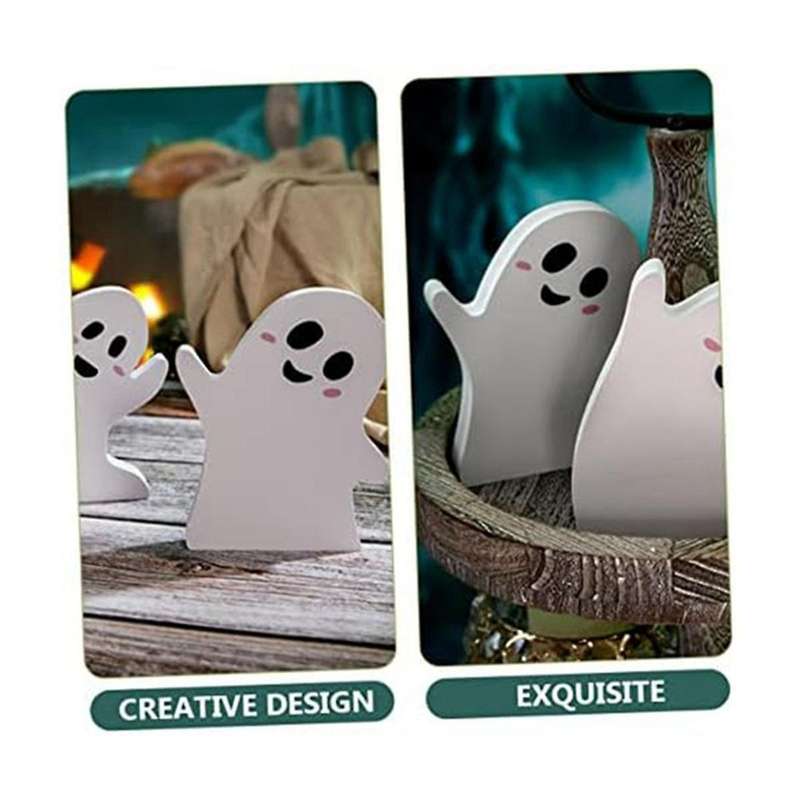 Ghost Wooden Board Ornaments Desktop Decor Dining Room-decor for Tabletop Ghost Sign Haunted House T