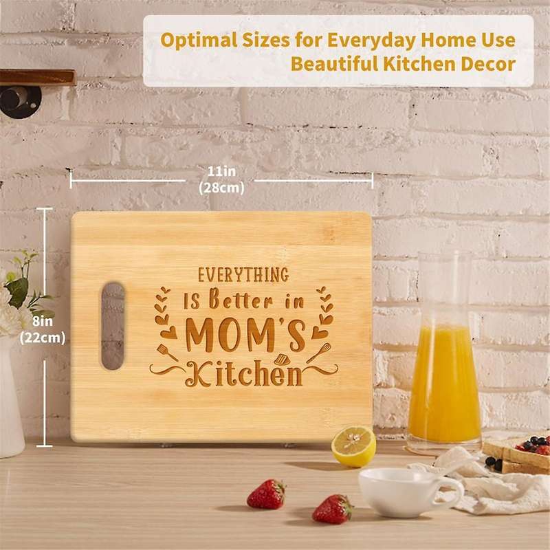 Gifts for Mom, Best Mom Birthday Gifts - Personalized Engraved Bamboo Cutting Board - Unique Mothers