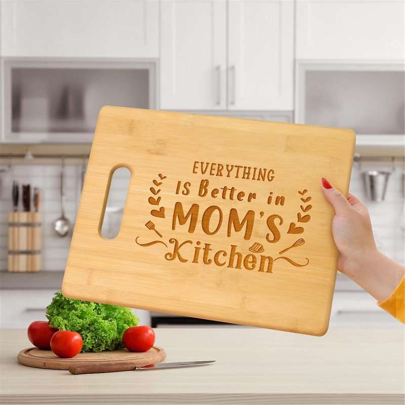 Gifts for Mom, Best Mom Birthday Gifts - Personalized Engraved Bamboo Cutting Board - Unique Mothers