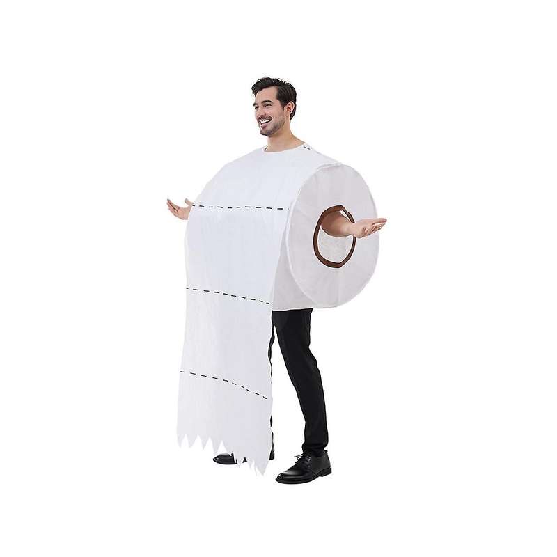 Giant Toilet Paper Roll Adult Costume Hilarious Costume for Men & Women Big Roll Of Toilet Tissue C