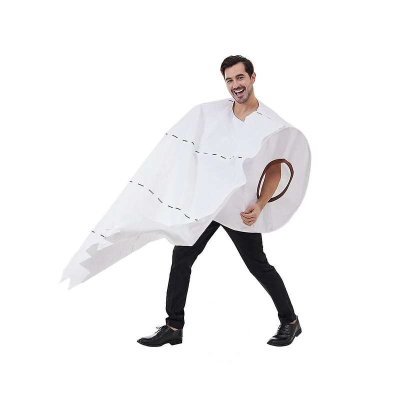Giant Toilet Paper Roll Adult Costume Hilarious Costume for Men & Women Big Roll Of Toilet Tissue C
