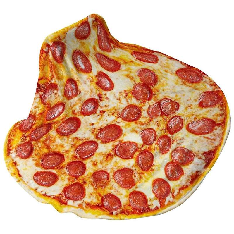 Giant Pepperoni Pizza Blanket - Novelty Blanket for Adults & Kids Round Indoors, Outdoors, Travel, H