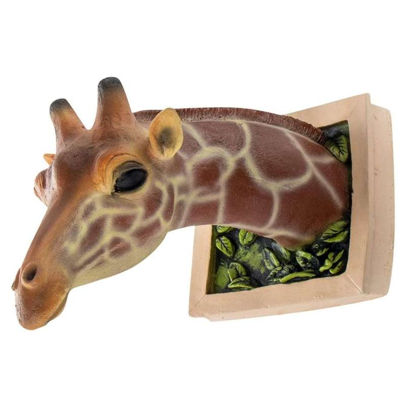 Giraffe Head Wall Mounted Statue Art Home Garden Living Room Bar Ornament Giraffe Bust Wildlife Anim
