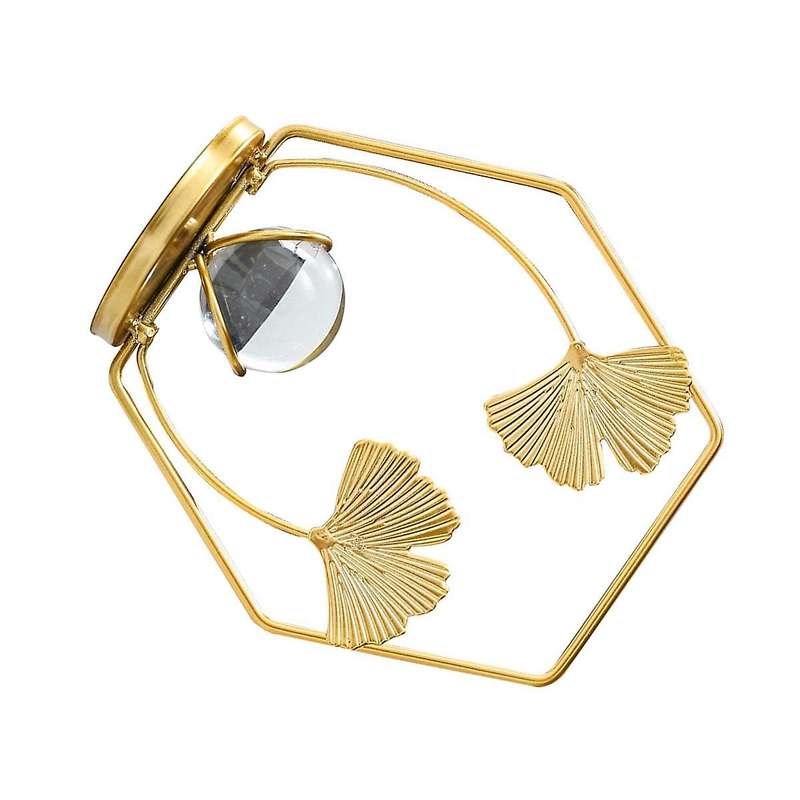 Ginkgo Biloba Crystal Ball Ornaments Living Room Office Wrought Iron Decoration European Decorative