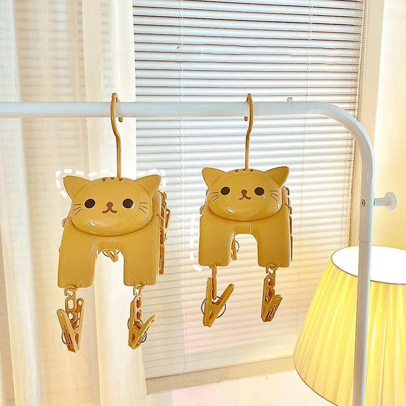 Girls Exclusive Super Cute Cat Drying Rack Multifunctional Drying Rack 10 Clips Drying Socks to Dry