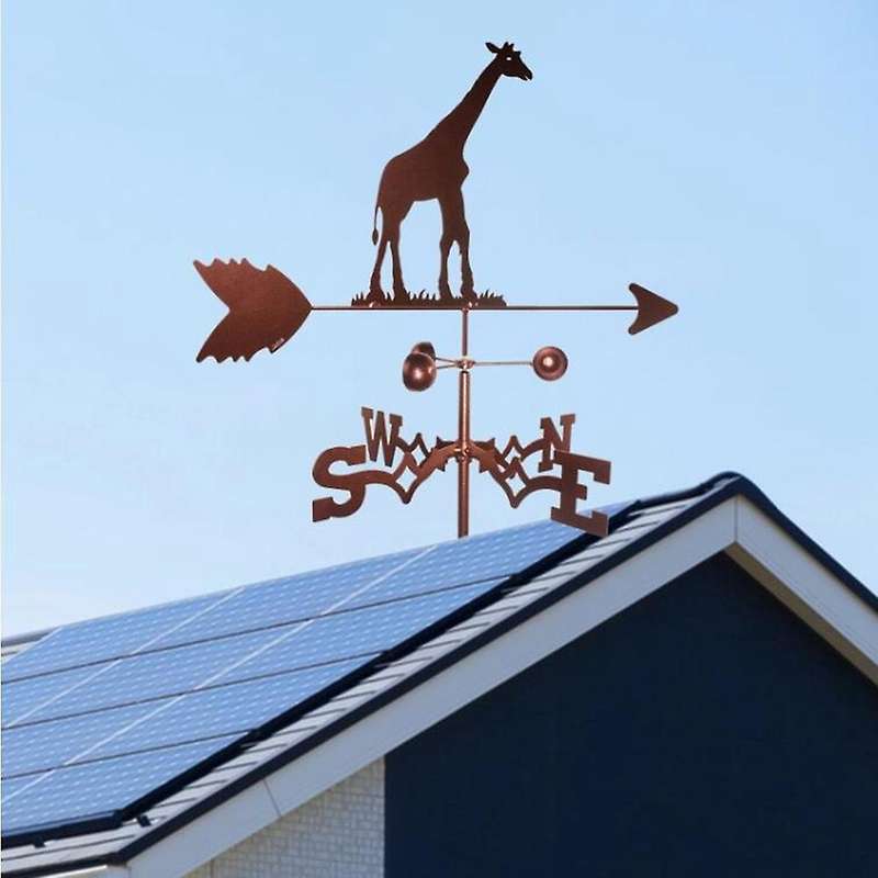 Giraffe Weather Vane Stainless Steel Spray Paint Outdoor Rooftop Roof Ornaments