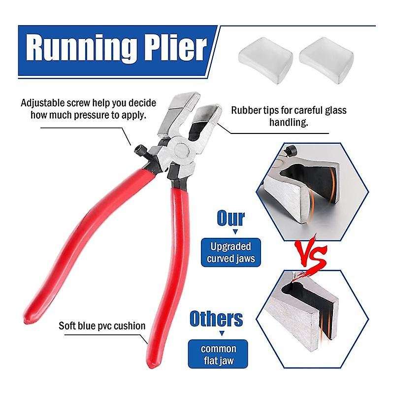 Glass Cutter Kits Stained Glass Supplies with Duty Glass Running Pliers and Pencil Glass Cutter Too