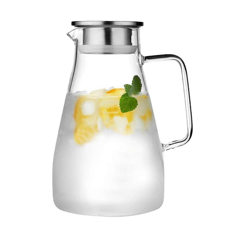 Glass Carafe, Water Carafe with Lid, Heat Resistant Borosilicate Carafe, Shared Hot and Cold Kettle