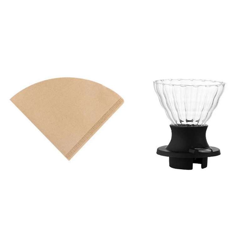 Glass Coffee Pot Smart Cup Coffee Filter Cup,1pc Smart Cup and 100pc Filter Paper