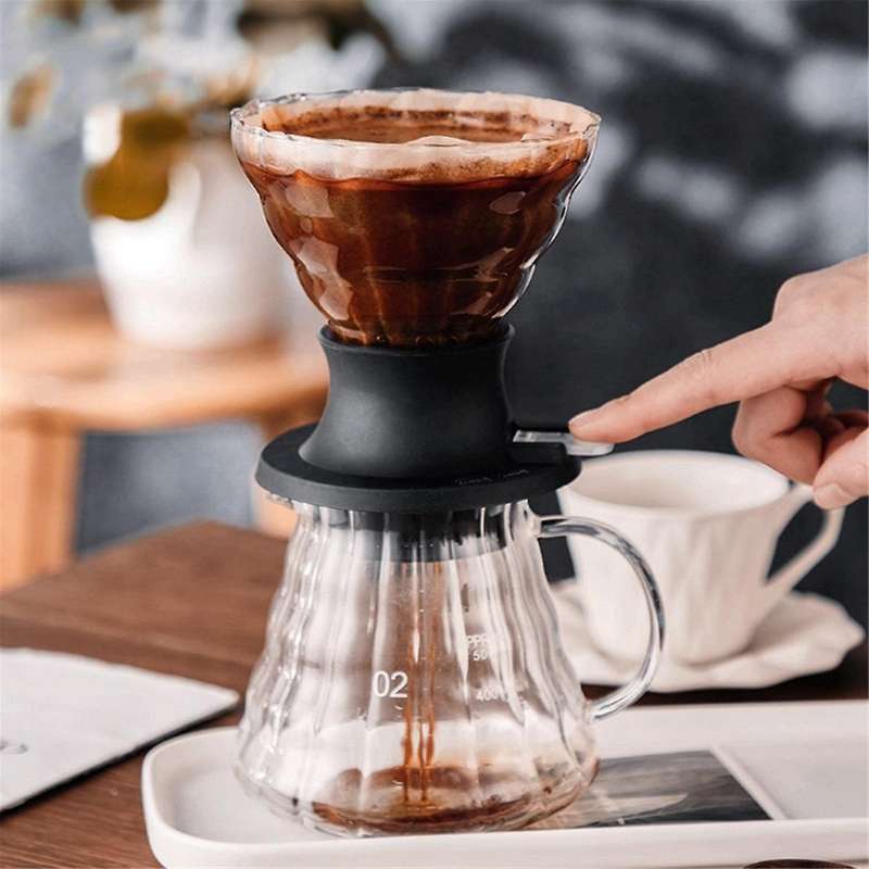 Glass Coffee Pot Smart Cup Coffee Filter Cup,1pc Smart Cup and 100pc Filter Paper