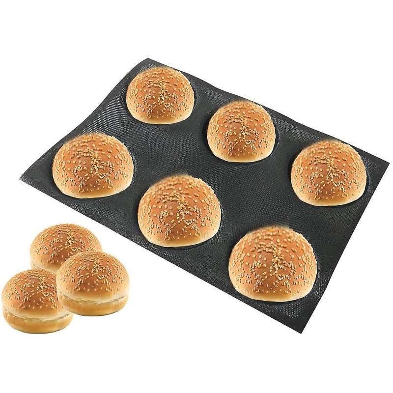 Glass Fiber Silicone 6 Round Bread Mold Various Hamburger Cookie Puff Porous Mould Cake Tart Non St