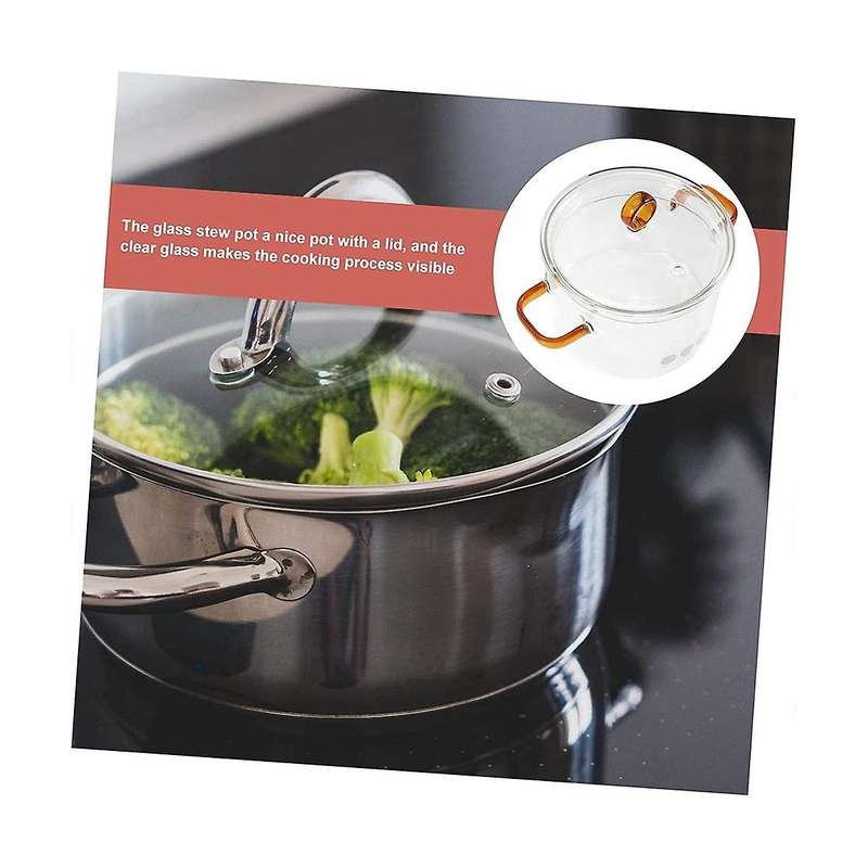 Glass Instant Noodle Pot Oven Pans Sauce Pan Stainless Steel Sauce Pan with Lid Soup Pot