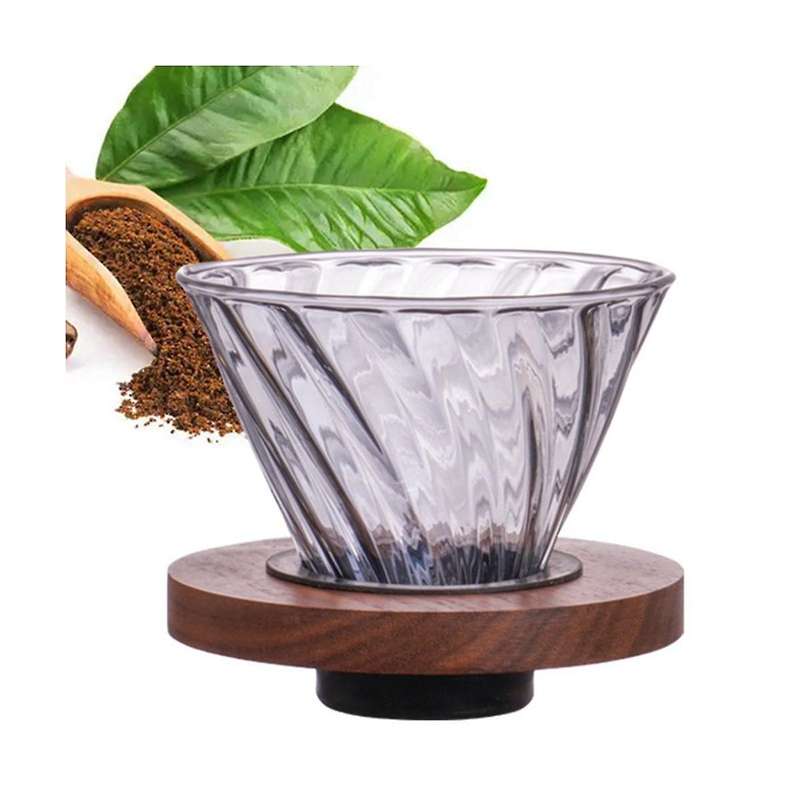 Glass Ice Pupil Hand-brewed Coffee Drip Filter Cup Household Coffee Pot Coffee Utensils Set Filter E