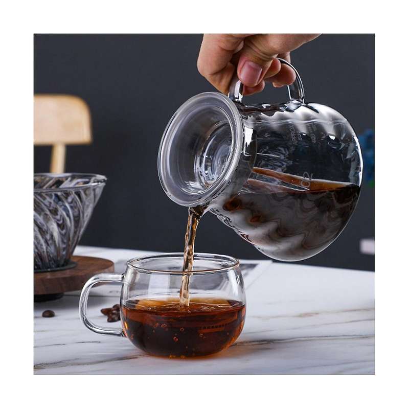 Glass Ice Pupil Hand-brewed Coffee Drip Filter Cup Household Coffee Pot Coffee Utensils Set Filter E