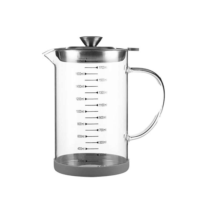 Glass Oil Filter Pot with Scale Kitchen Oil Separator Home Bacon Grease Container with Fine Mesh St