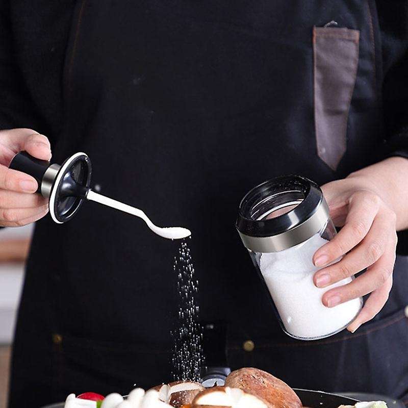 Glass Seasoning Box Household Seasoning Bottle Jar Salt Sugar Seasoning Kitchen Salt Jar Seasoning