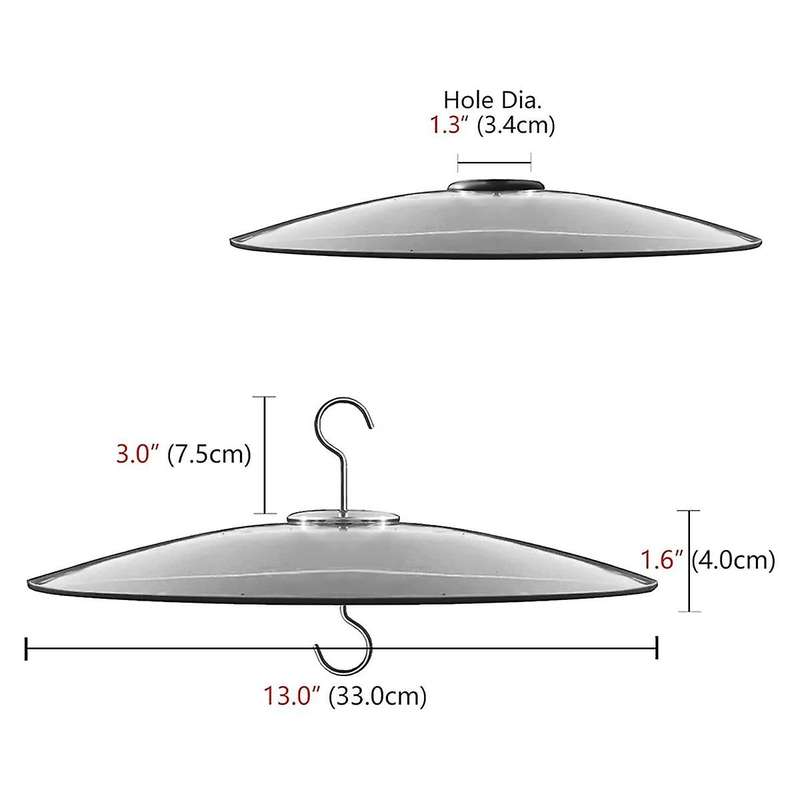 Glass Squirrel Baffle for Bird Feeders Pole - Shepherd Hooks/post Hanging - Clear 13inch